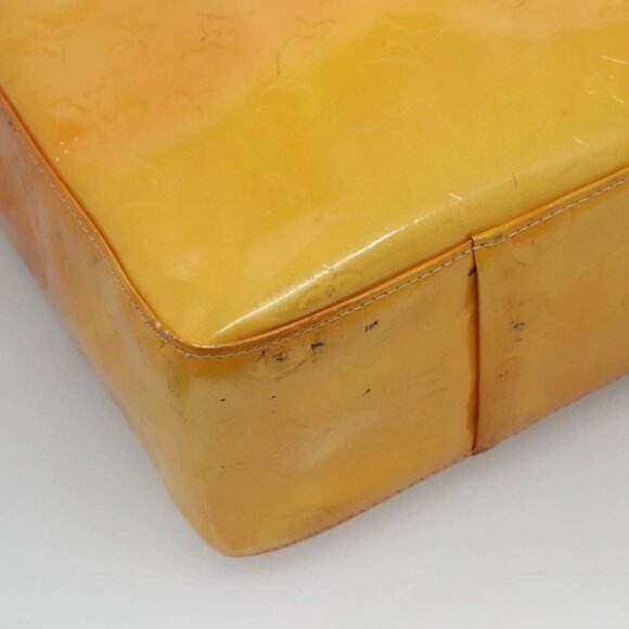 LOUIS VUITTON Monogram Vernis Columbus Tote Bag Lime Yellow M91047 Auth th5893 - Picture 4 of 16